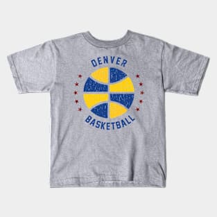 Retro Distressed Denver Basketball Kids T-Shirt